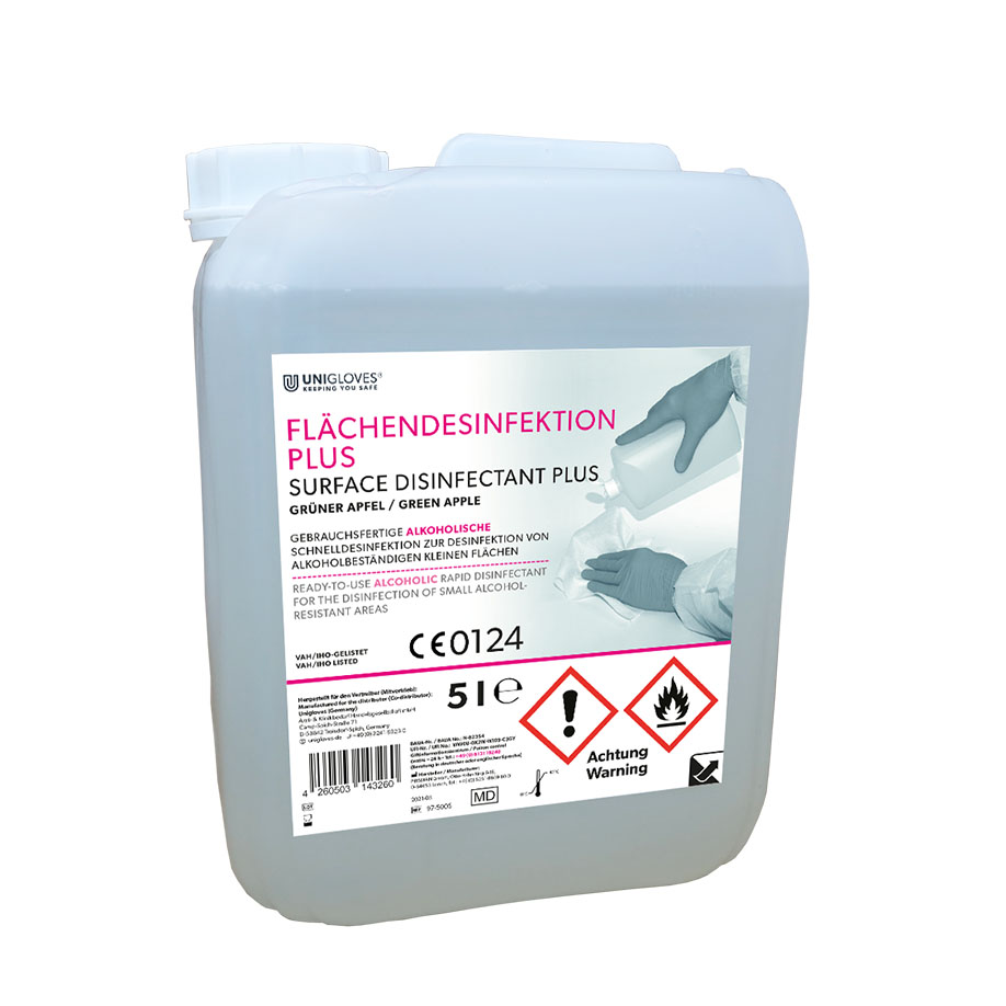 Unigloves Flächendesinfektion PLUS 5 Ltr., grüner Apfel