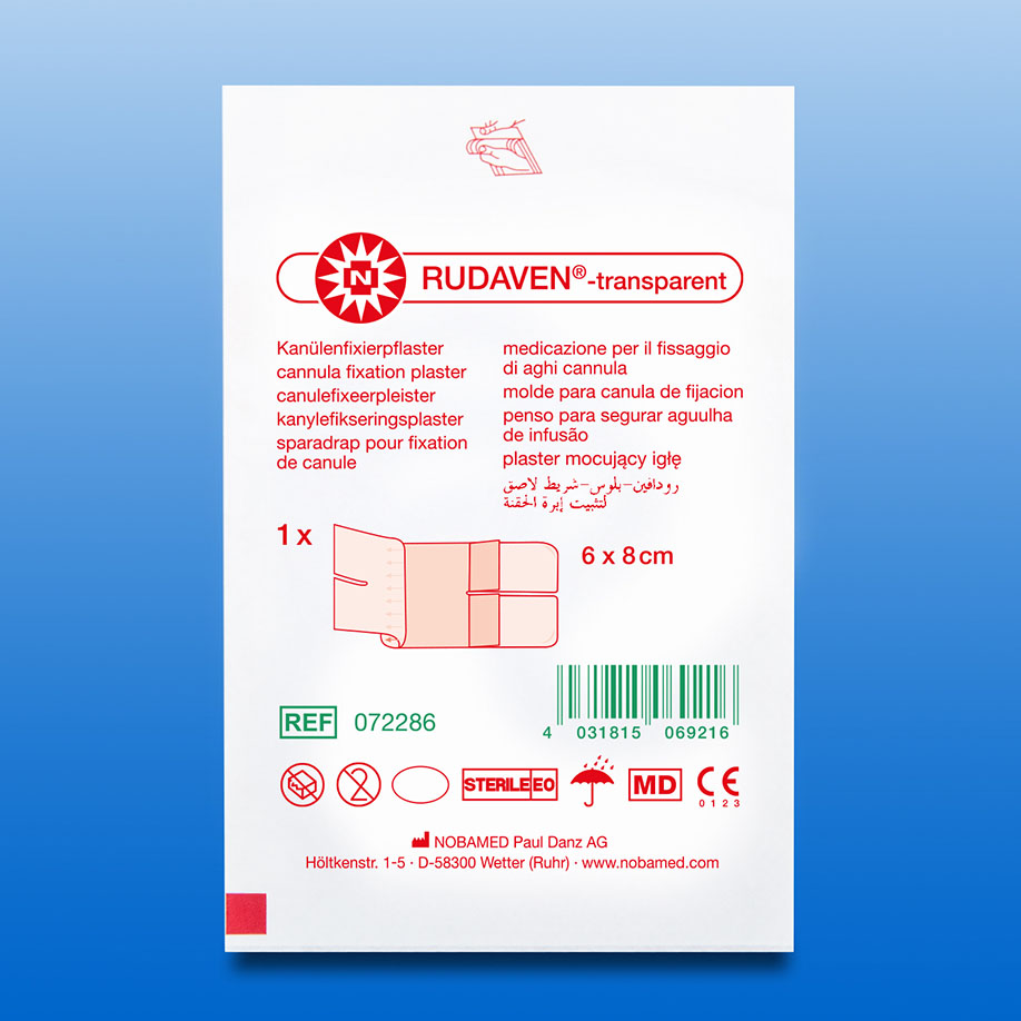RUDAVEN-transparent Fixierpflaster steril, 6 x 8 cm (50 Stck)