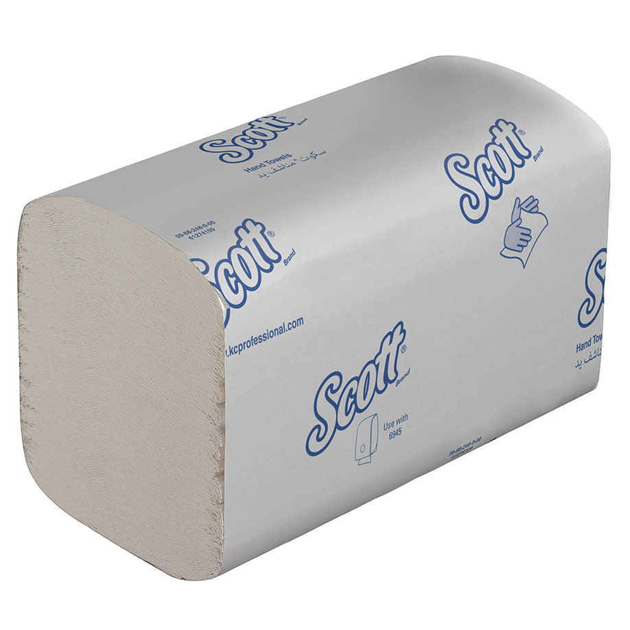 SCOTT ESSENTIAL Große Falthandtücher, 1-lagig weiß 31,5 x 20 cm (15 x 240 Bl.)