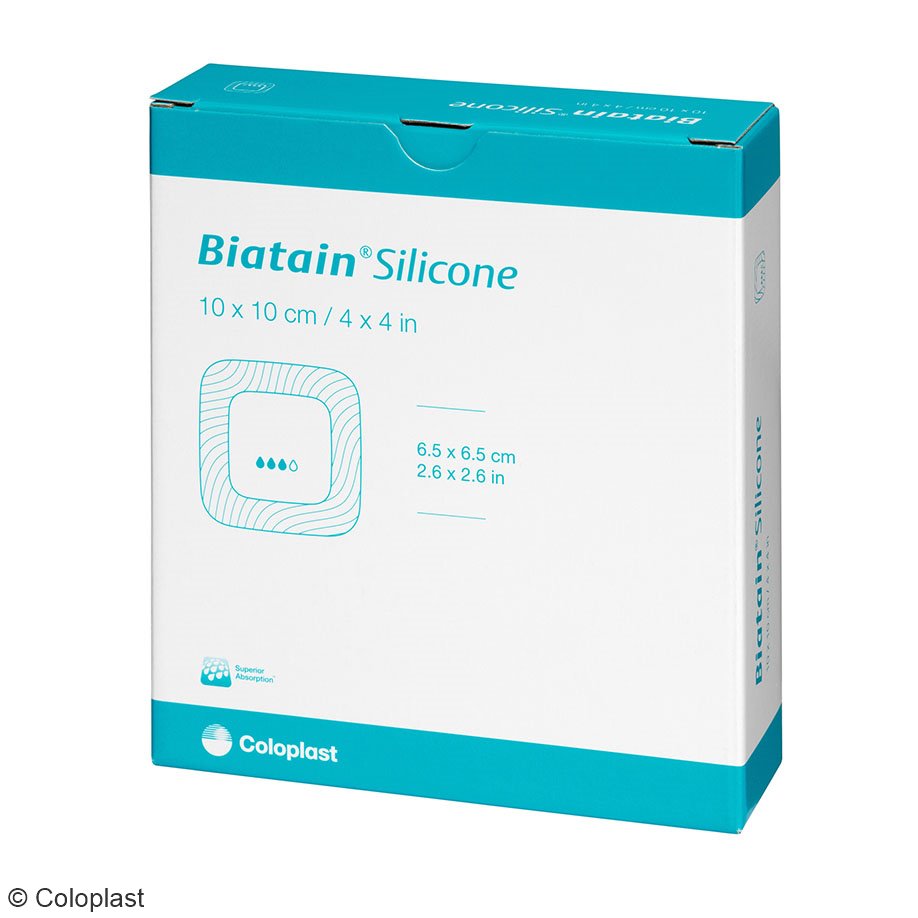 Biatain Silicone Schaumverband steril, 10 x 10 cm (10 Stck.)