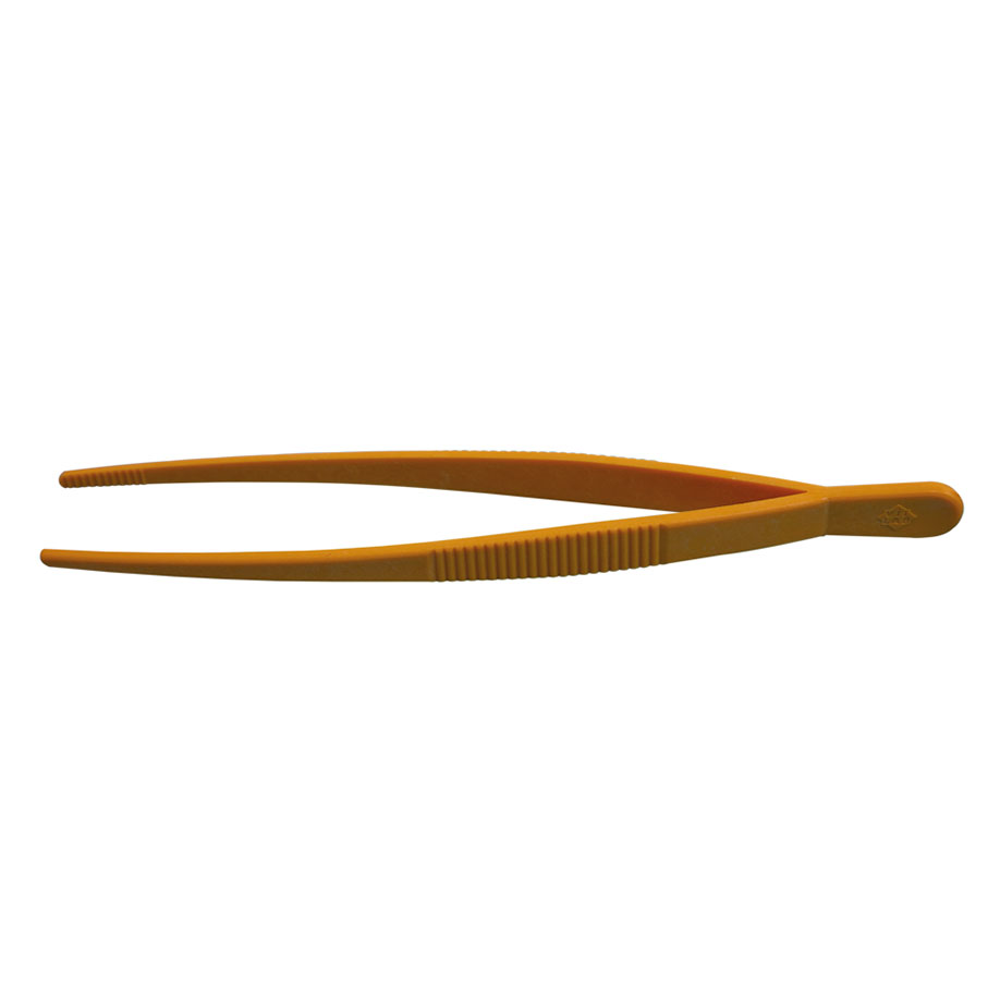 Pinzette, POM, gelb, stumpf, elastisch, Länge 180 mm