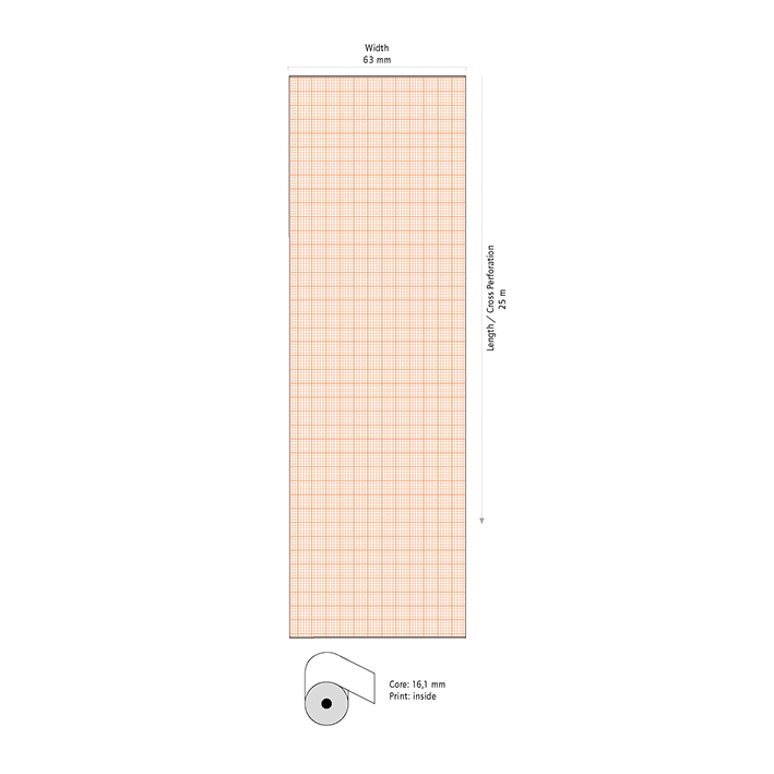 Fukuda Denshi EKG Papier FCP 11/FCP 15 63 mm x 25 m