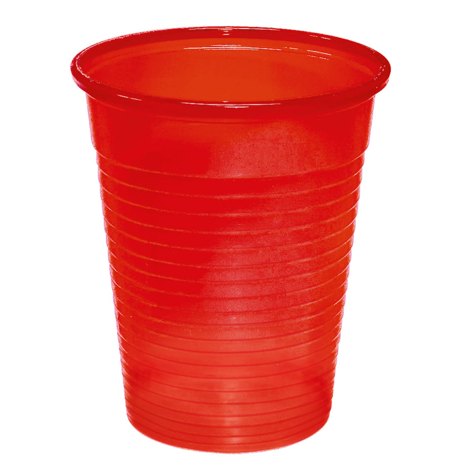 Mundspül- / Laborbecher 180 ml rot (100 Stck.)