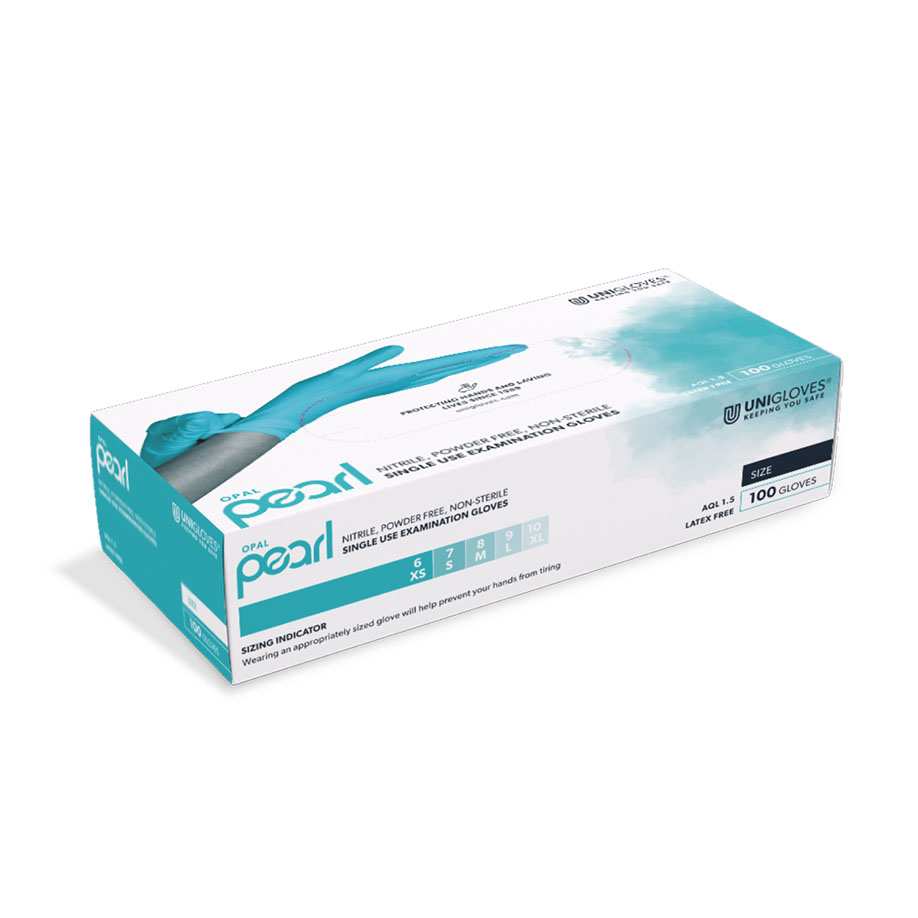 Opal Pearl Nitril U.-Handschuhe Gr. M unsteril puderfrei (100 Stck.)