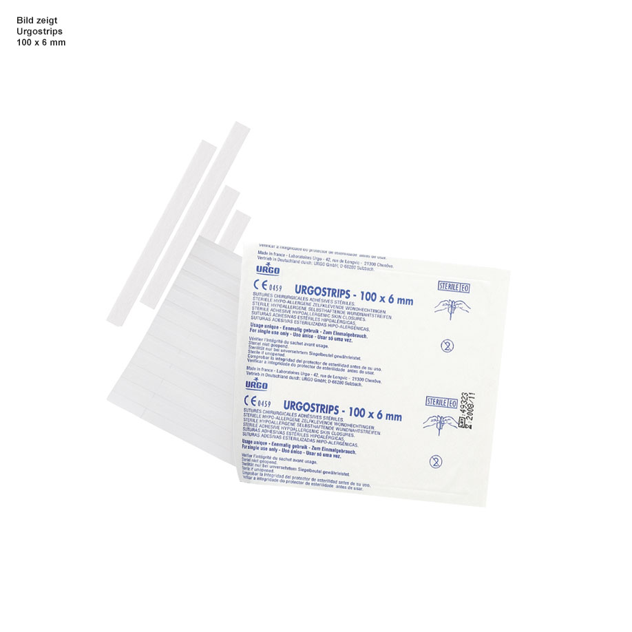 Urgostrips Wundnahtstreifen, steril, weiß, 75 x 6 mm (50 x 3 Streifen) #604909#