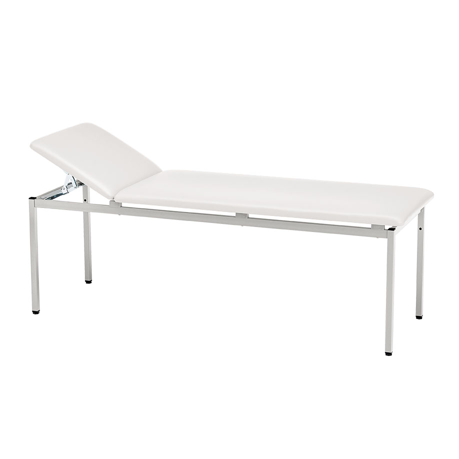 Untersuchungsliege Classic, weiß, weißaluminium lackiert, inkl.Rollenhalter