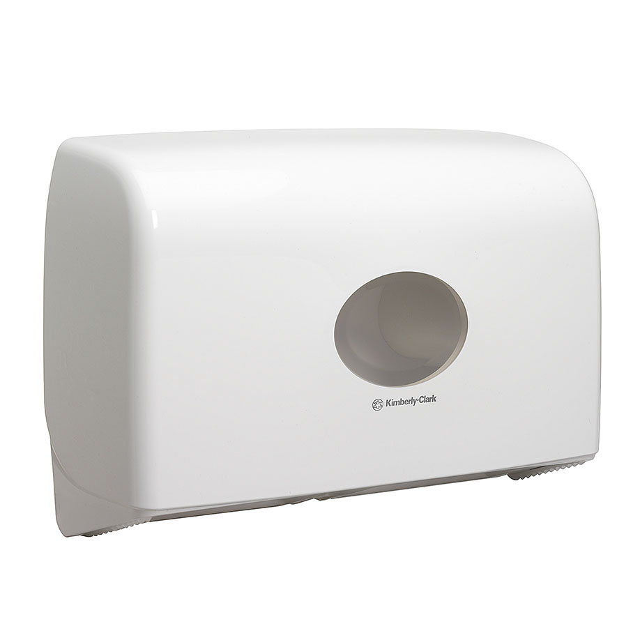 AQUARIUS Mini Doppelrollenspender für mini Jumbo Toilet Tissue, weiß