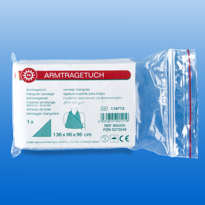 Armtragetuch, weiß, aus Vliesstoff 96 x 96 x 136 cm