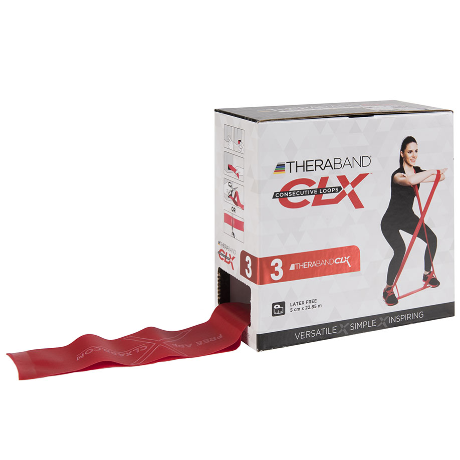 TheraBand CLX Band ca. 22 m mittel - rot