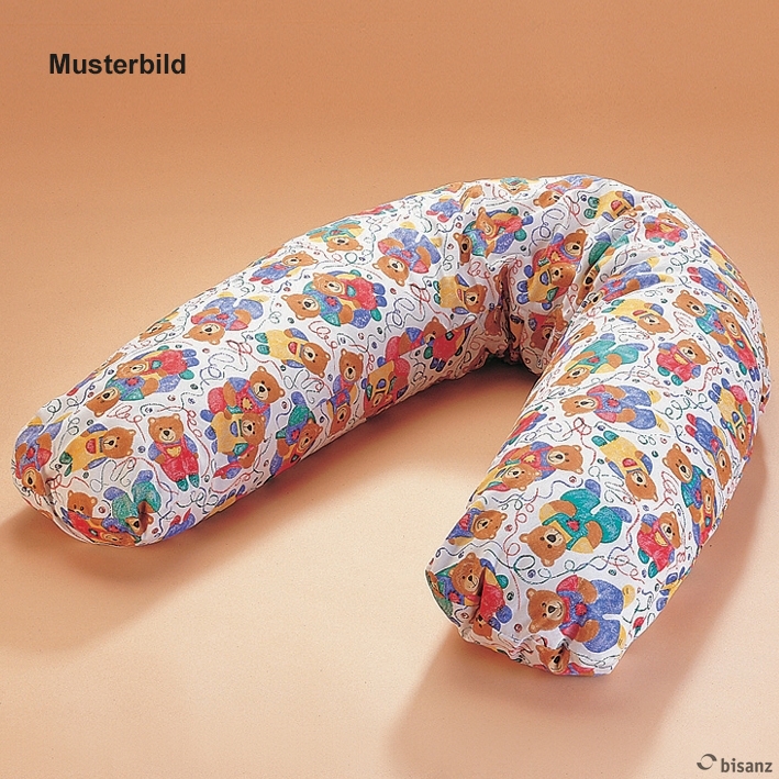 Stillkissen 185 cm Länge mit Polystyrolkugeln, mit Baumwollbezug bunt