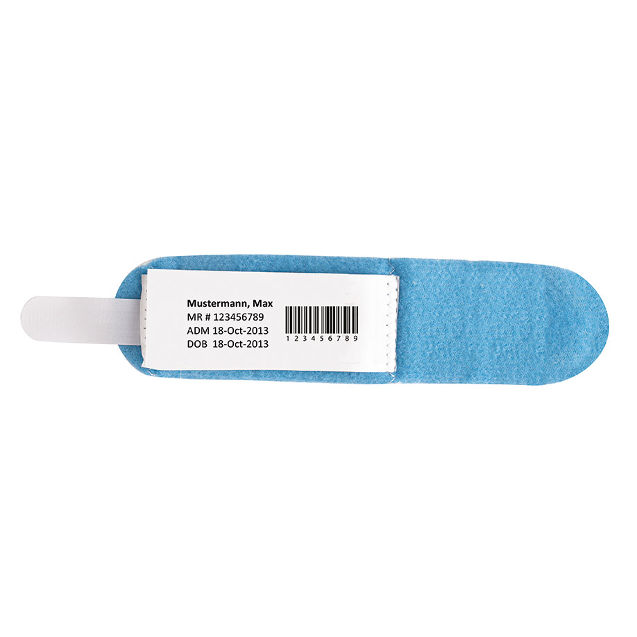 Patientenidentifikationsband für Direktbeschriftung, Laser- u. Thermo-Etiketten, für Neugeborene, blau (100 Stck.)