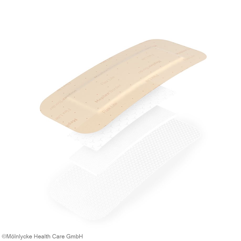 Mepilex Border Flex Lite Schaumverband steril, 5 x 12,5 cm (5 Stck.)