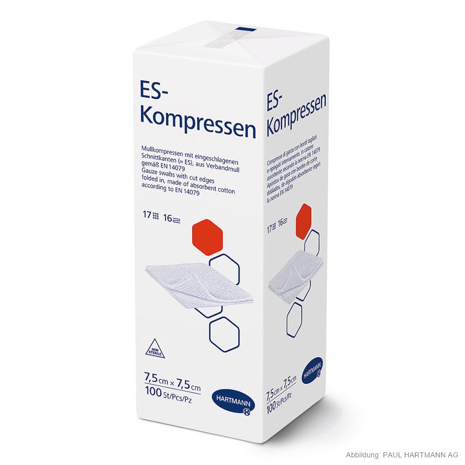 ES-Kompressen unsteril 16-fach 7,5 x 7,5 cm (100 Stck.)