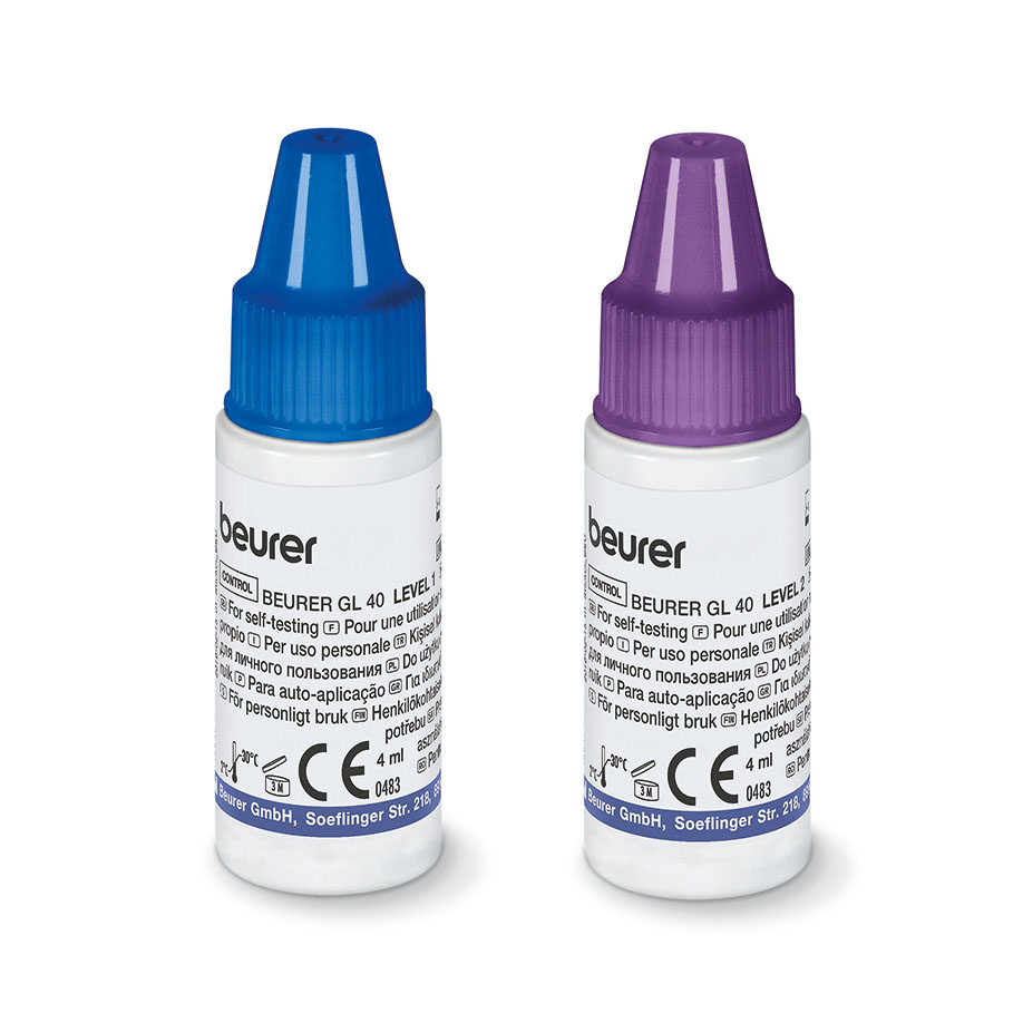 Kontrolllösung Level 1 + 2 für Beurer GL 40 / GL 40 Pro (2 x 4 ml)