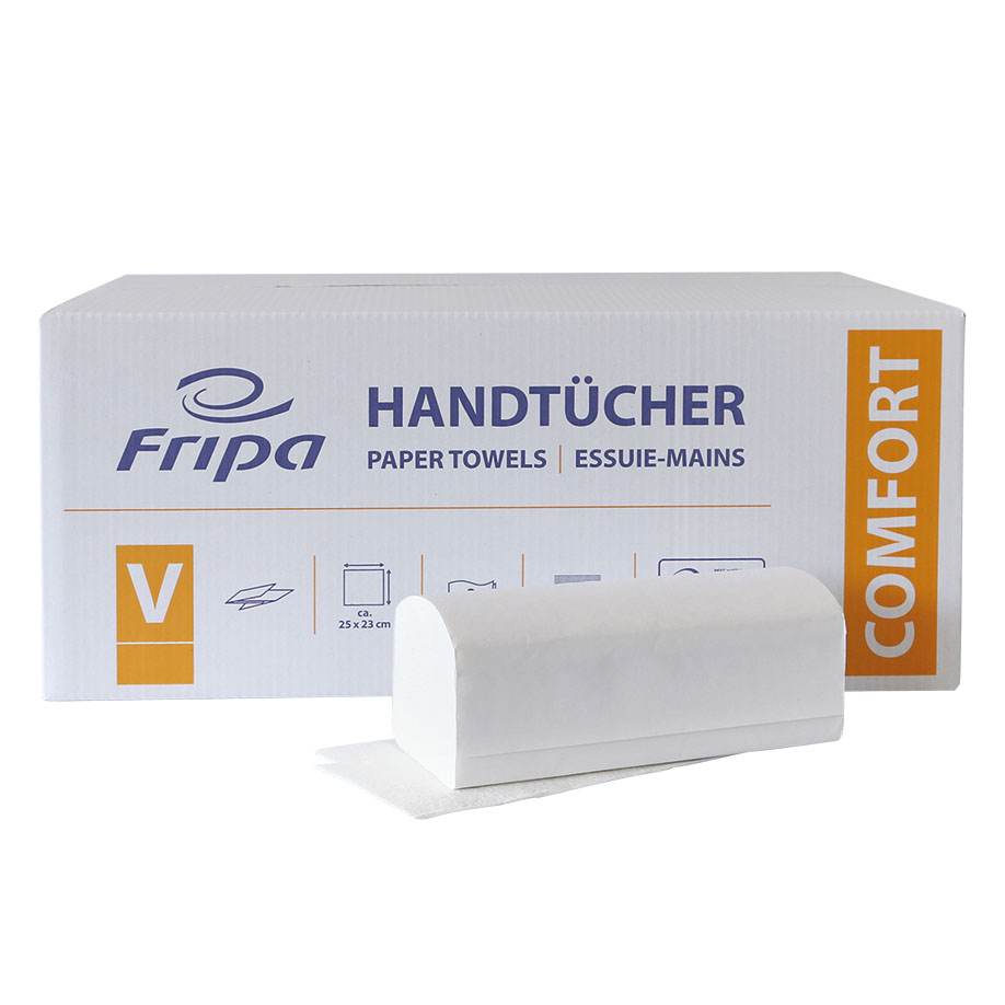Fripa - Papierhandtücher Comfort Tissue, 2-lagig 25 x 23 cm (20 x 160 Stck.)