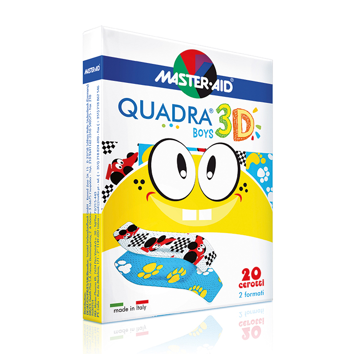 QUADRA 3D BOYS Wundverband zwei Formen Sortiment (20 Stck.)