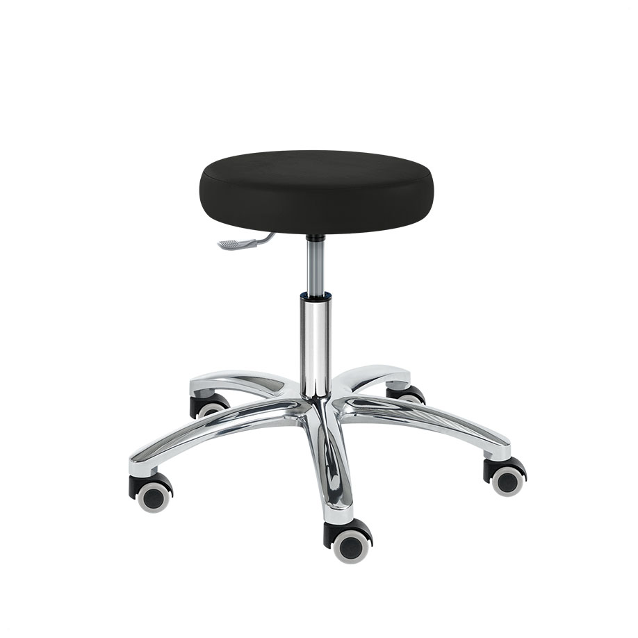 Drehhocker PENNY Manus Midi, schwarz, mit weichen Rollen