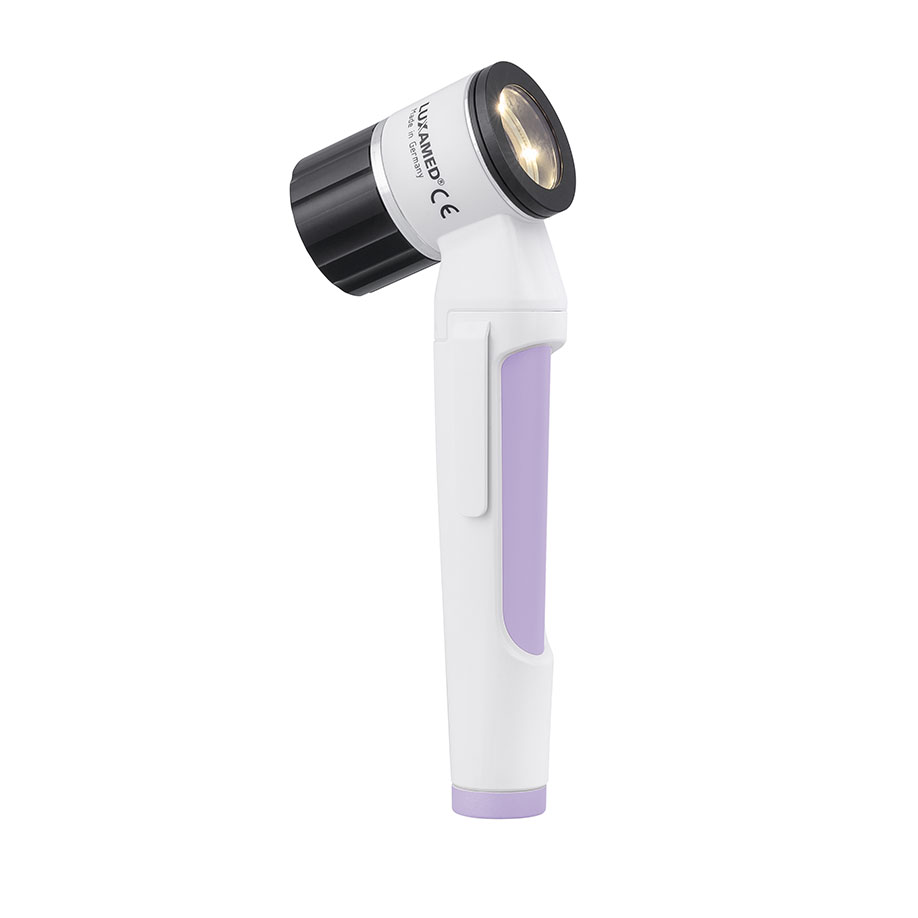 LuxaScope Dermatoskop LED 2,5 V, weiß/zartflieder,Kontaktscheibe m. Skala