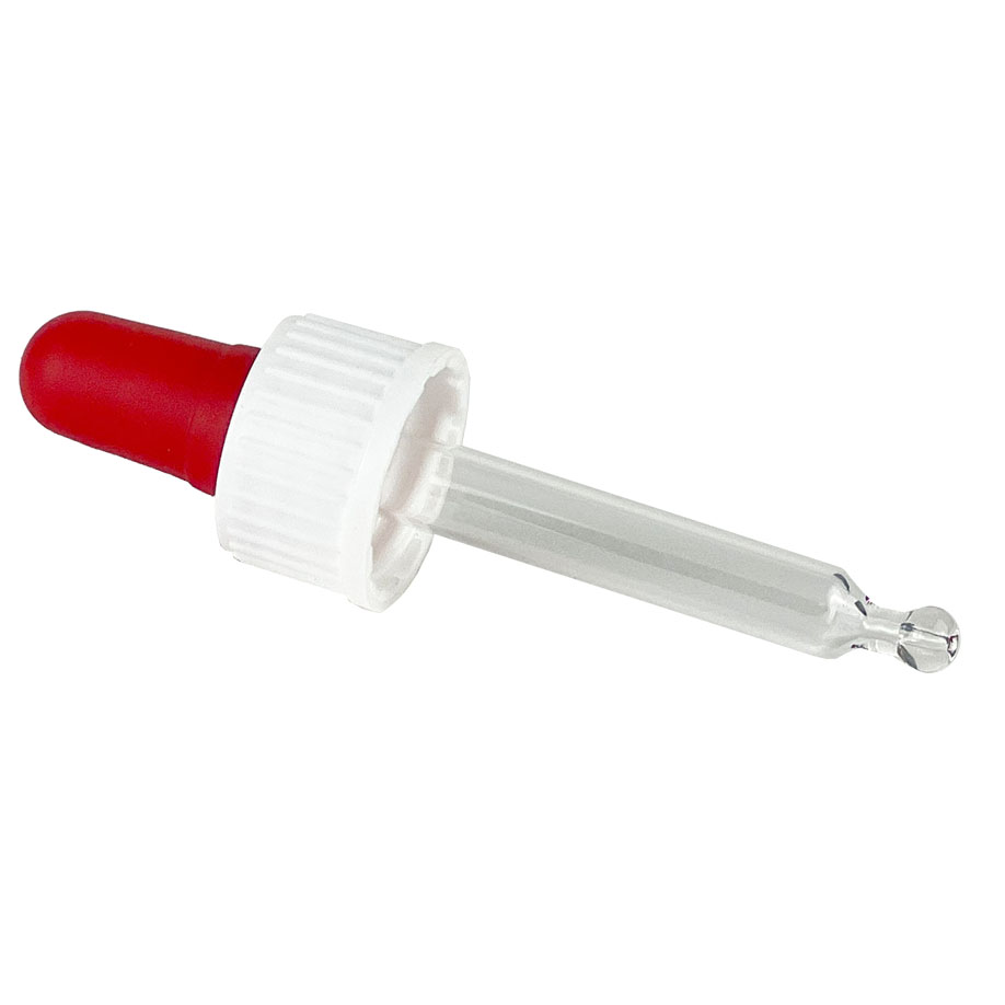 Pipettenmontur für Tropfflasche 50 ml mit Saughütchen rot