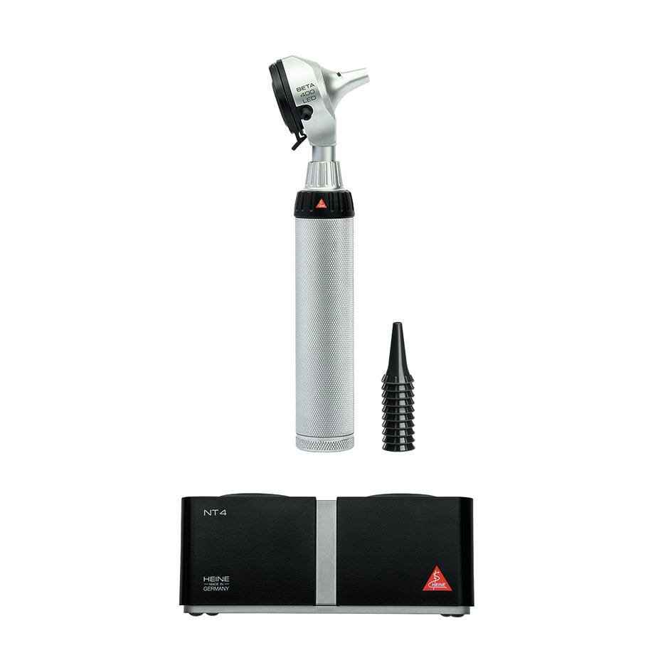 BETA 400 F.O. Otoskop-Kit LED, mit BETA4 NT Ladegriff, NT4 Tisch-