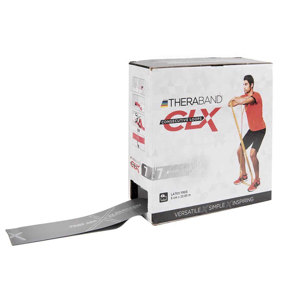 TheraBand CLX Band ca. 22 m super stark - silber