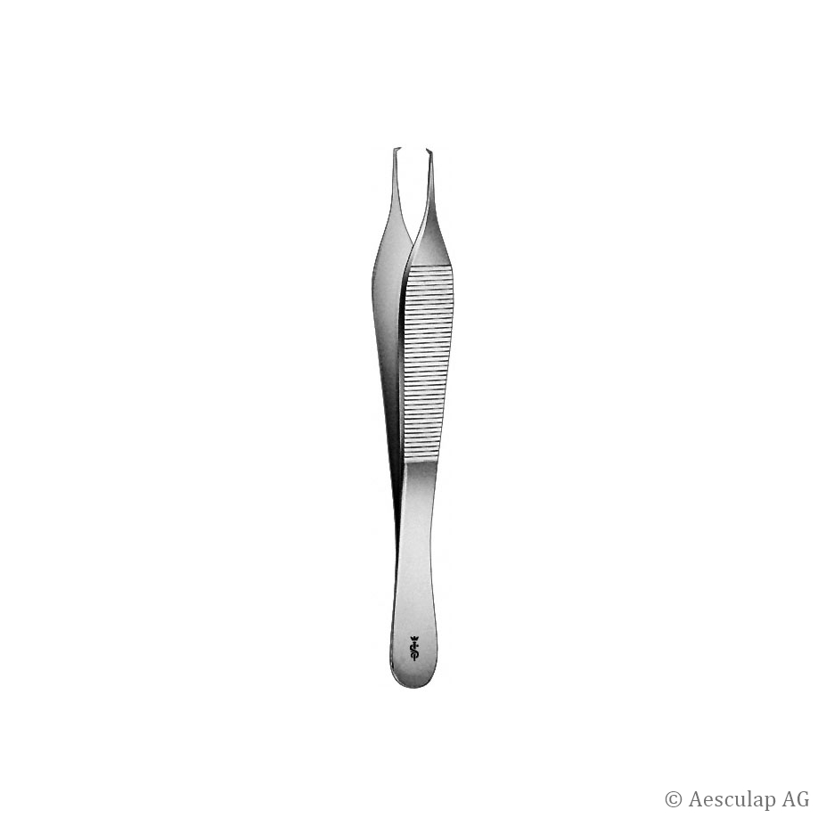chir. Pinzette Adson, fein 1 x 2 Zähne, 12 cm