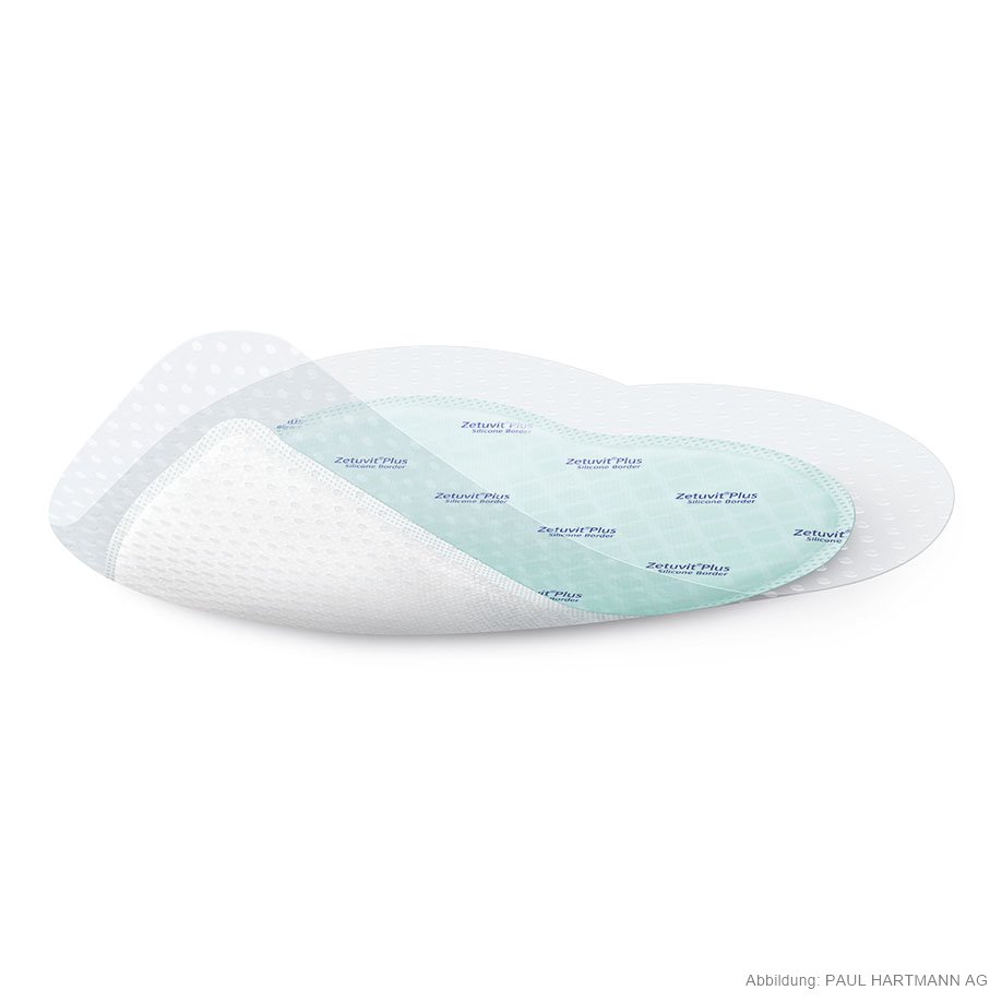 Zetuvit Plus Silicone Border Sacrum Saugkompressen 18 x 18 cm (10 Stck.)