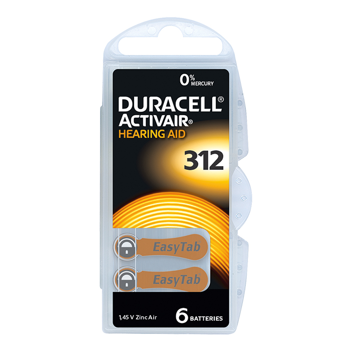 Batterie Typ Activair Typ DA 312, 1,45 V für Hörgeräte