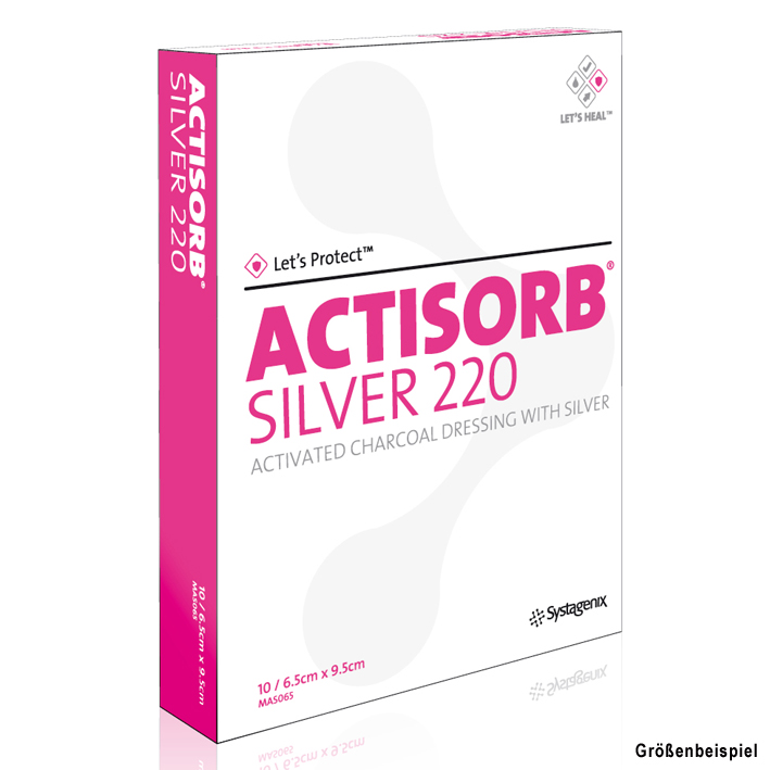 3M Actisorb Silver 220, Aktivkohle- wundauflagen 10,5 x 10,5 cm (10 Stck.)