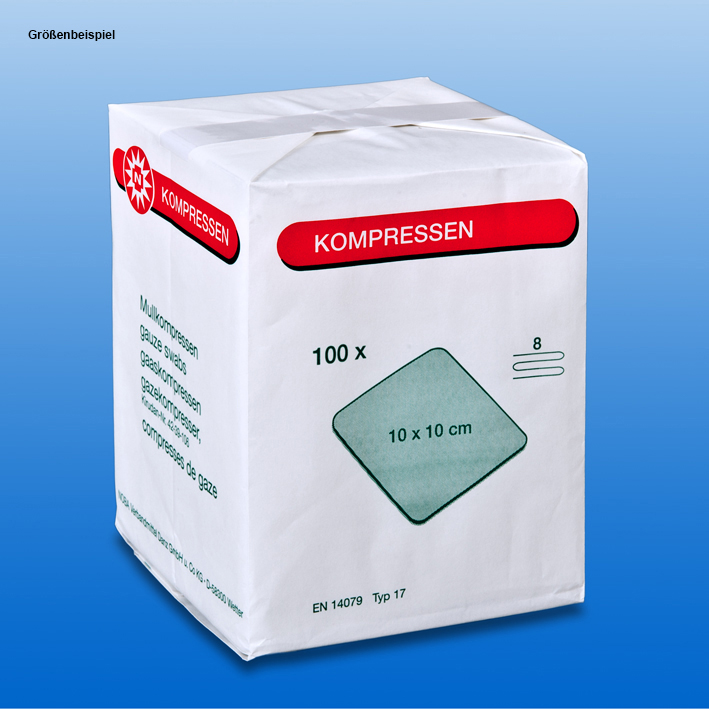 Mullkompressen 8-fach, 5 x 5 cm, unsteril (100 Stck.)
