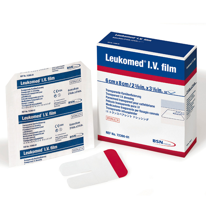 Leukomed I.V. film Kanülenfixieurng, 6,0 x 8,0 cm, steril (50 Stck.)