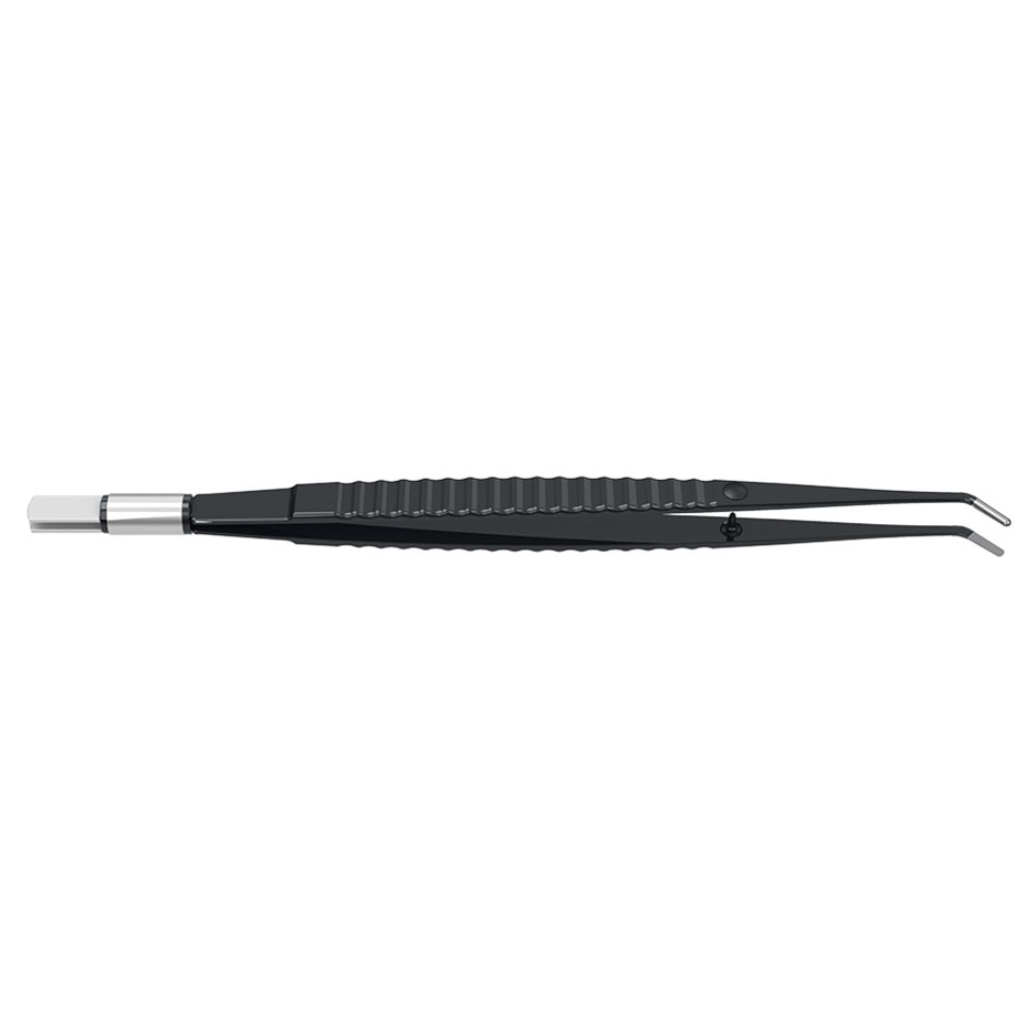 Pinzette bipolar, gerade 180 mm 8 x 1 mm, 45° abgewinkelt