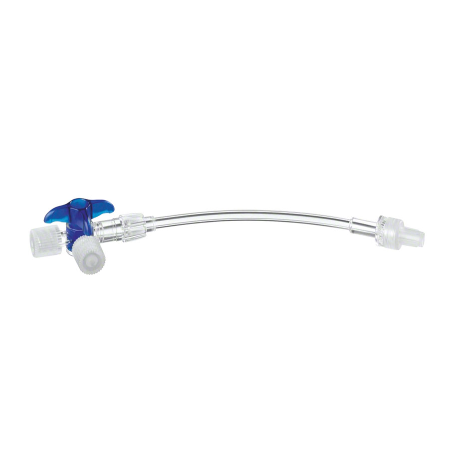 Discofix C Dreiwegehahn blau steril, mit Verbindungsleitung 10 cm