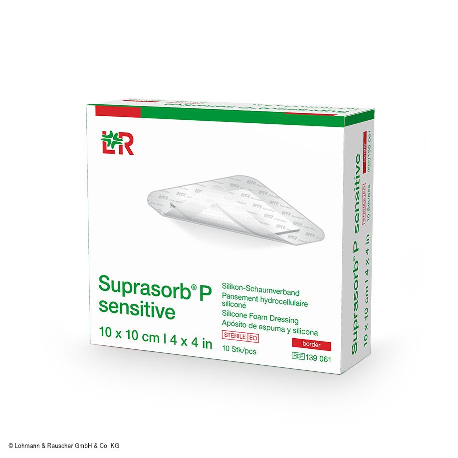 Suprasorb P sensitive border steril Schaumverbände 10 x 10 cm (10 Stck.)