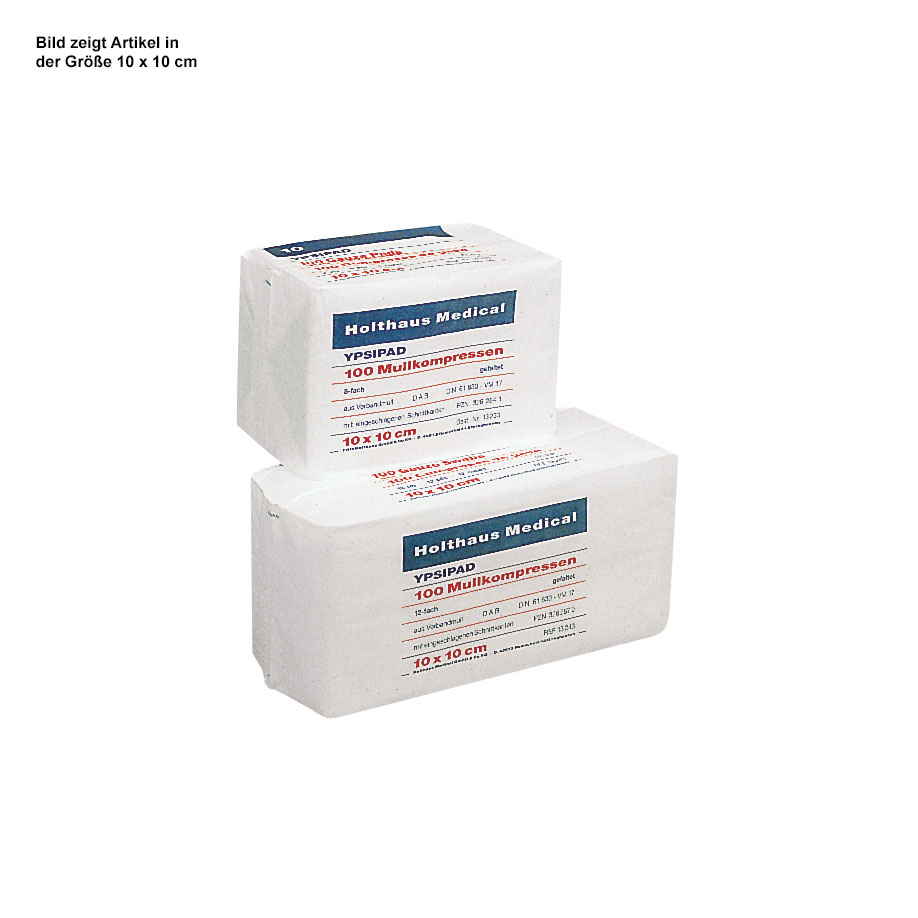 YPSIPAD Mullkompressen 8-fach unsteril, 7,5 x 7,5 cm (100 Stck.)