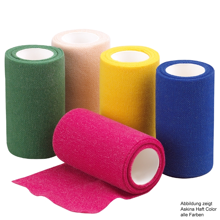 Askina Haft Color Fixierbinden 4 m x 8 cm, Sortimentsbox (10 Stck.)