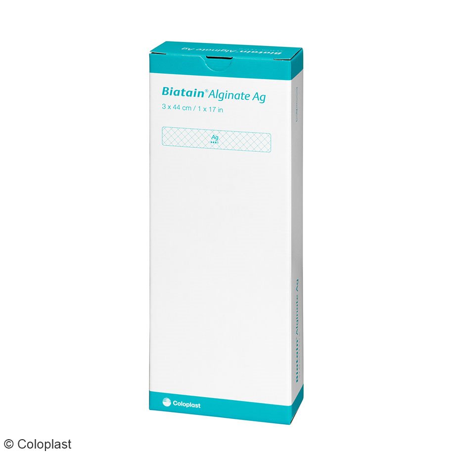 Biatain Alginate Ag Tamponaden mit Silber, steril, 3 x 44 cm (10 Stck.)