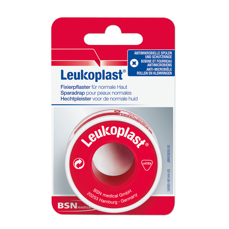 Leukoplast Rollenpflaster im Schutzring m. Eurolasche 5,0 m x 1,25 cm hautfarben