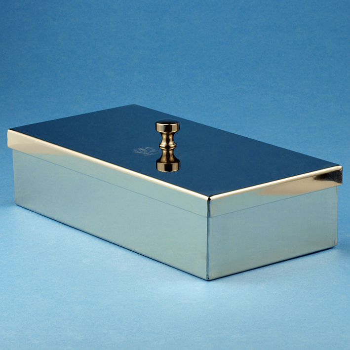 Edelstahl-Instrumentenschale mit Deckel, 20 x 10 x 5 cm