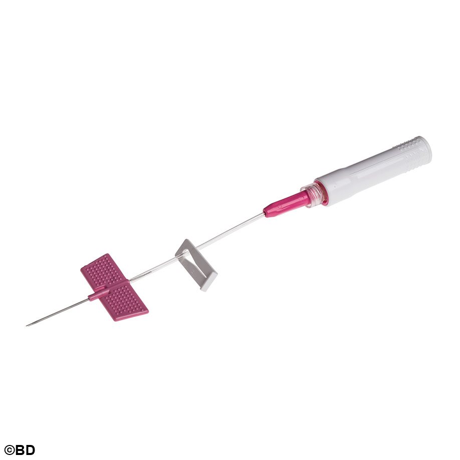 BD Saf-T-Intima Venenverweilkatheter ohne Y-Anschluss, 20 G, 1,1 x 25mm, rosa