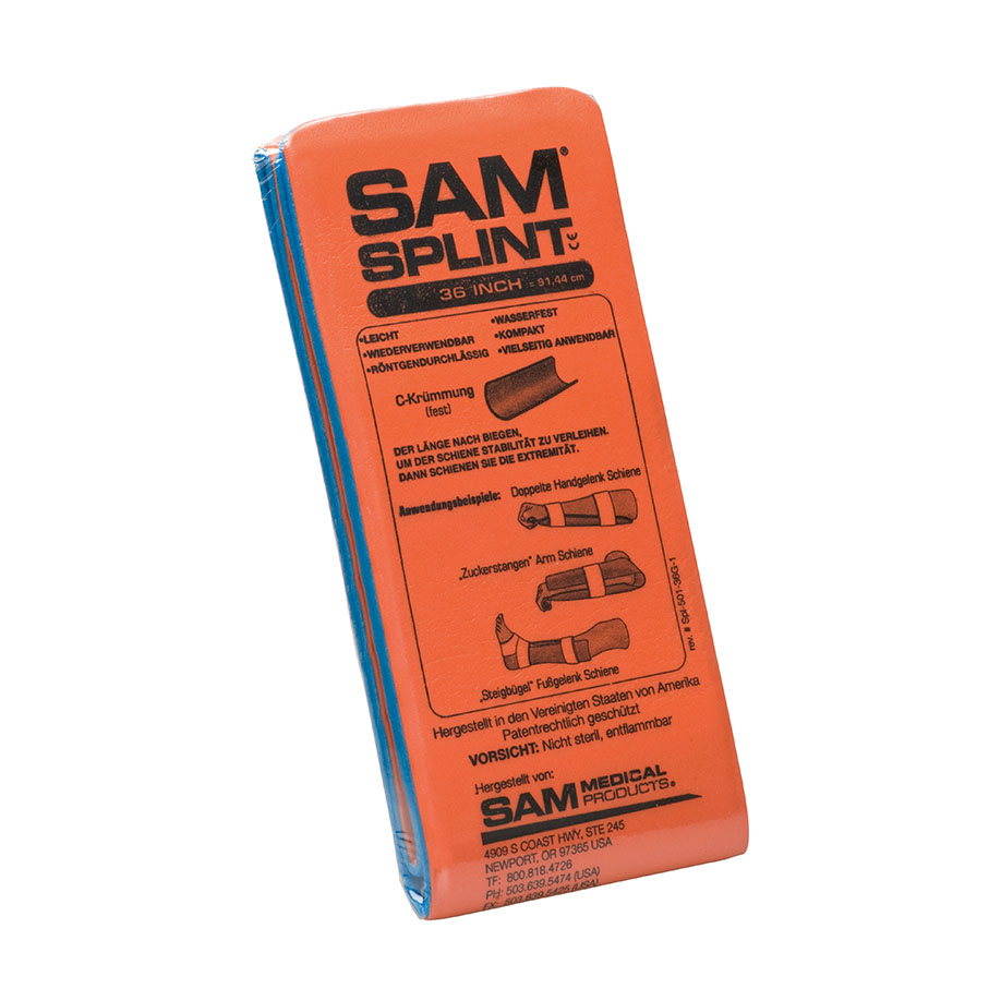 SAM-SPLINT Universalschiene, orange/blau, 11 x 91 cm, gefaltet