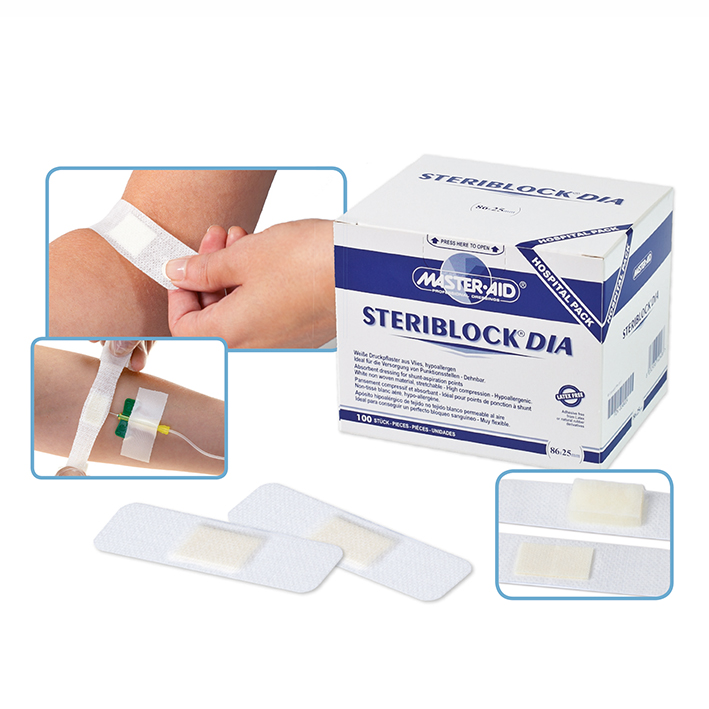 STERIBLOCK DIA Wundauflagen steril weiß 86 x 25 mm (100 Stck.)