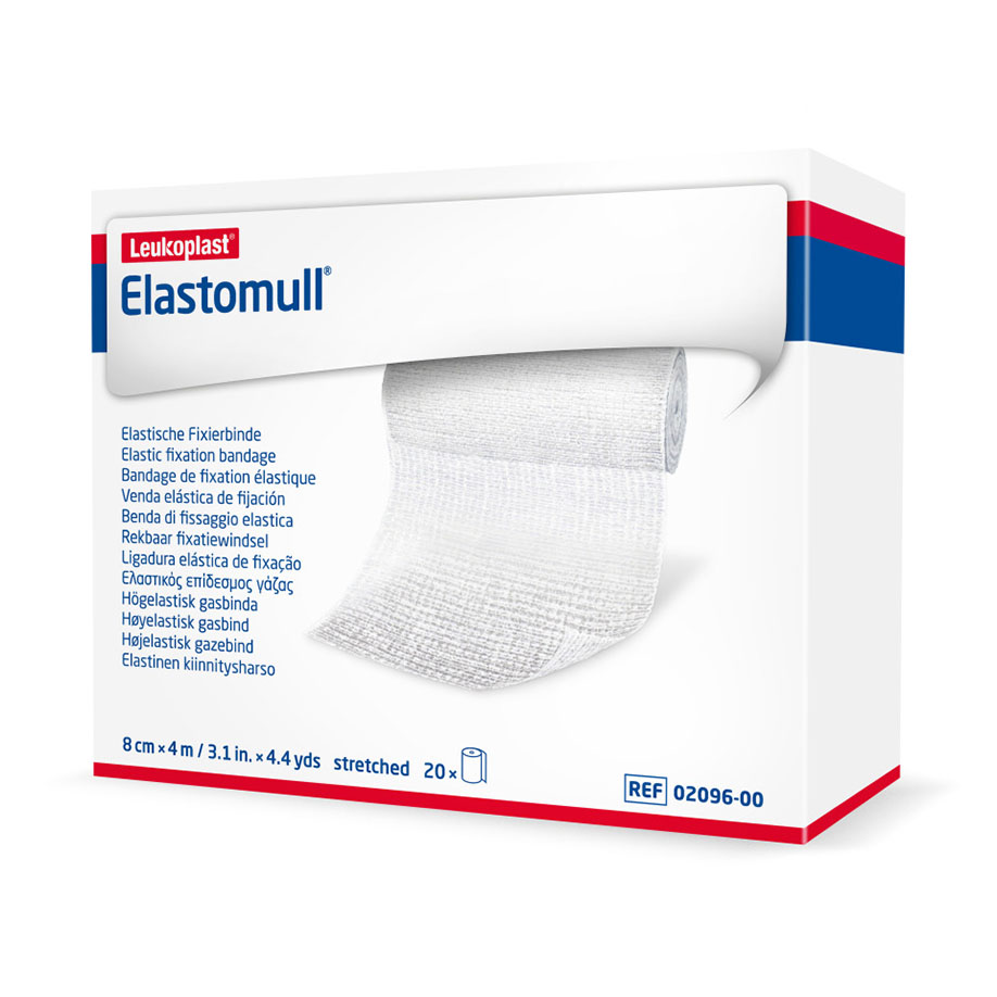Elastomull Fixierbinde 4 m x 8 cm, weiß, einzeln verpackt