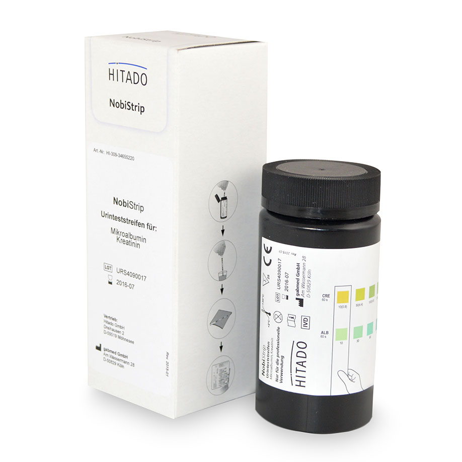 HITADO NobiStrip Mikroalbumin/Kreatinin Harnteststreifen (25 T.)