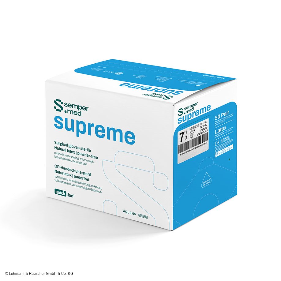 Sempermed Supreme OP-Handschuhe Latex steril, Gr. 7,5 puderfrei