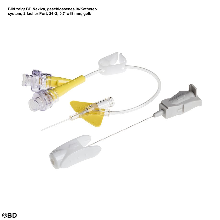 BD Nexiva, geschlossenes IV-Katheter- system, 2-facher Port, 22 G, 0,9 x 25 mm