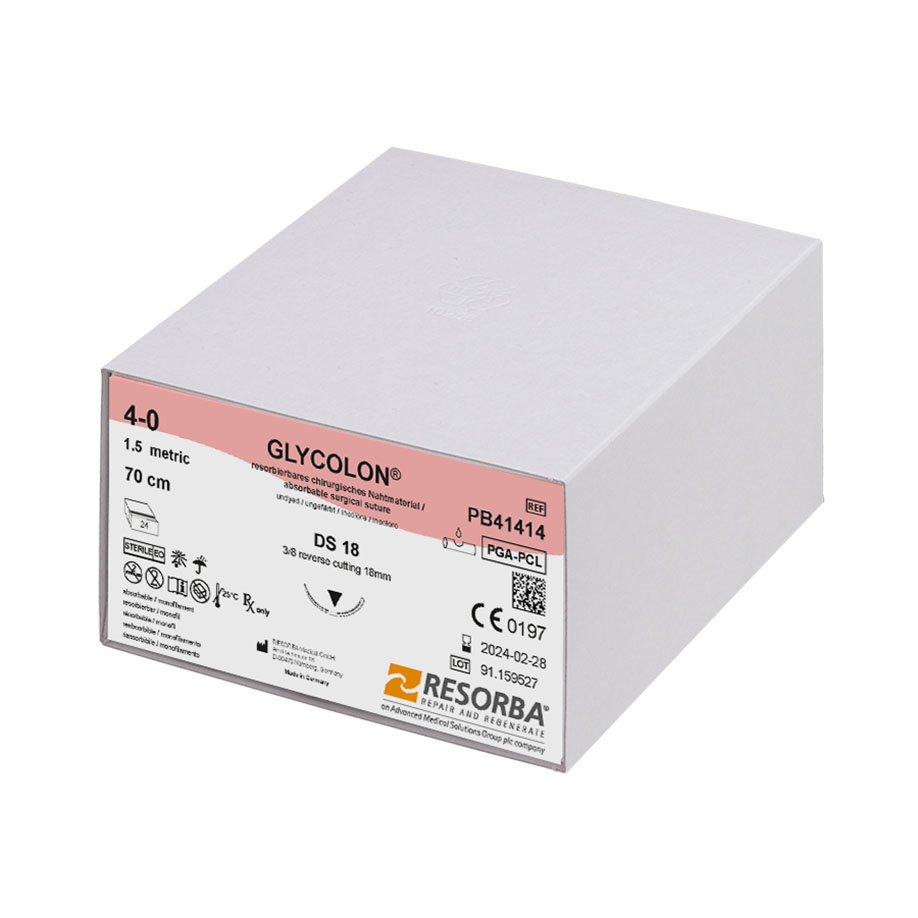 GLYCOLON DS 18 4/0=1,5 ungefärbt, Nahtmaterial Fadenlänge 70 cm (24 Stck.)