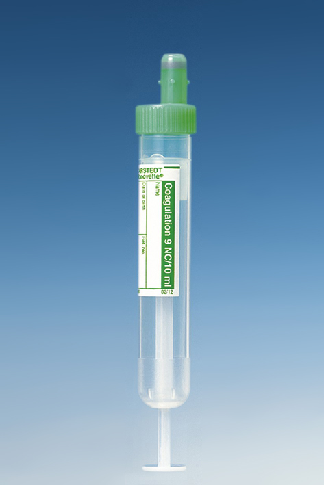 S-Monovetten 10 ml, 92 x 16 mm, Citrat 3,2%, Papieretikett, steril (50 Stck.)