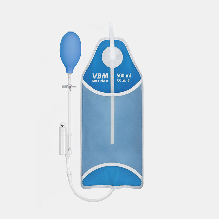 Dispo Infusor 500 mit Handgebläse, Drei- wegehahn u. farbkodierter Druckanzeige