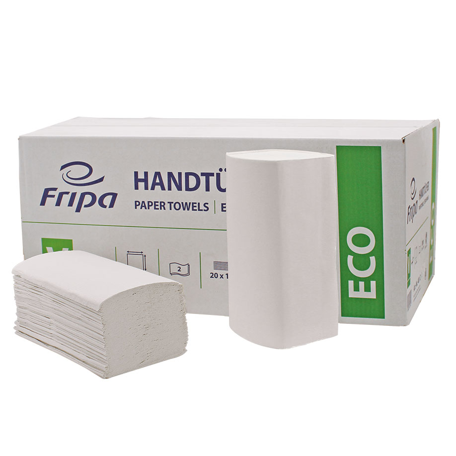 Fripa - Papierhandtücher Eco 2-lagig weiß 25 x 23 cm (20 x 160 Stck.)
